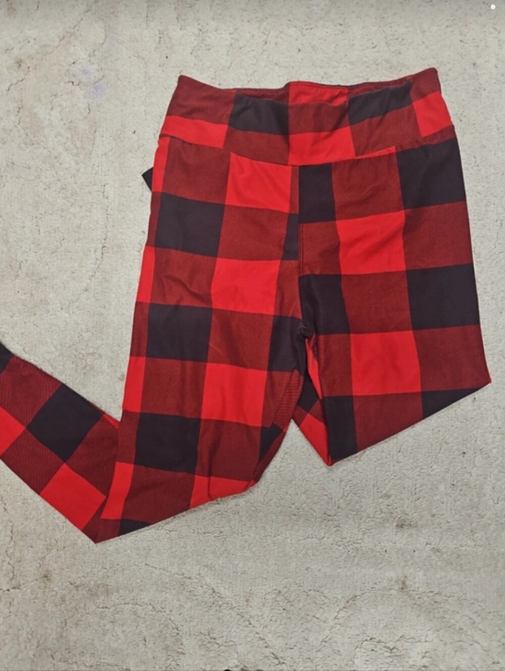Plaid Red and Black Leggings Sz. L/XL